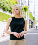 【U.S. POLO ASSN./ユーエスポロアッスン】【細見え シンプルブランドロゴ刺繍】ワンポイントリブタンクトップ 着痩せ 伸縮性 インナー 重ね着 春 夏