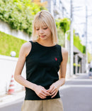 【U.S. POLO ASSN./ユーエスポロアッスン】【細見え シンプルブランドロゴ刺繍】ワンポイントリブタンクトップ 着痩せ 伸縮性 インナー 重ね着 春 夏