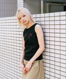 【U.S. POLO ASSN./ユーエスポロアッスン】【細見え シンプルブランドロゴ刺繍】ワンポイントリブタンクトップ 着痩せ 伸縮性 インナー 重ね着 春 夏