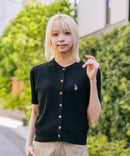 【U.S. POLO ASSN./ユーエスポロアッスン】【1枚で着れる 半袖カーディガン】ケーブル編み 半袖カーディガン ワンポイントロゴ刺繍 きれいめ オフィス 通勤 冷房対策 トラッド 韓国ファッション