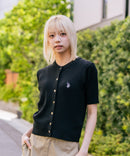【U.S. POLO ASSN./ユーエスポロアッスン】【1枚で着れる 半袖カーディガン】ケーブル編み 半袖カーディガン ワンポイントロゴ刺繍 きれいめ オフィス 通勤 冷房対策 トラッド 韓国ファッション