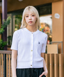 【U.S. POLO ASSN./ユーエスポロアッスン】【1枚で着れる 半袖カーディガン】ケーブル編み 半袖カーディガン ワンポイントロゴ刺繍 きれいめ オフィス 通勤 冷房対策 トラッド 韓国ファッション