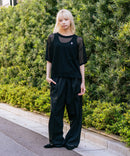 【U.S. POLO ASSN./ユーエスポロアッスン】【とろみ素材 蒸れにくくさらさら】透かし編みニットTシャツ 透け感 涼しい サマーニット 高見え 上品