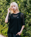【U.S. POLO ASSN./ユーエスポロアッスン】【とろみ素材 蒸れにくくさらさら】透かし編みニットTシャツ 透け感 涼しい サマーニット 高見え 上品