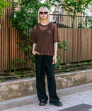 【U.S. POLO ASSN./ユーエスポロアッスン】【とろみ素材 蒸れにくくさらさら】透かし編みニットTシャツ 透け感 涼しい サマーニット 高見え 上品