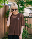 【U.S. POLO ASSN./ユーエスポロアッスン】【とろみ素材 蒸れにくくさらさら】透かし編みニットTシャツ 透け感 涼しい サマーニット 高見え 上品