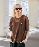 【U.S. POLO ASSN./ユーエスポロアッスン】【とろみ素材 蒸れにくくさらさら】透かし編みニットTシャツ 透け感 涼しい サマーニット 高見え 上品
