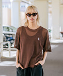 【U.S. POLO ASSN./ユーエスポロアッスン】【とろみ素材 蒸れにくくさらさら】透かし編みニットTシャツ 透け感 涼しい サマーニット 高見え 上品