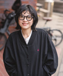 【BEVERLY HILLS POLO CLUB/ビバリーヒルズポロクラブ】ミニ裏毛 Vネックルーズシルエットカーディガン