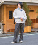 【BEVERLY HILLS POLO CLUB/ビバリーヒルズポロクラブ】ミニ裏毛 Vネックルーズシルエットカーディガン