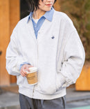 【BEVERLY HILLS POLO CLUB/ビバリーヒルズポロクラブ】ミニ裏毛 Vネックルーズシルエットカーディガン