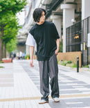 【BRKNHOME/ブロークンホーム】×【ZERO STAIN/ゼロステイン】コラボ 袖配色 クルーネック Ｔシャツzo