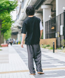 【BRKNHOME/ブロークンホーム】×【ZERO STAIN/ゼロステイン】コラボ 袖配色 クルーネック Ｔシャツzo