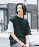 【BRKNHOME/ブロークンホーム】×【ZERO STAIN/ゼロステイン】コラボ 袖配色 クルーネック Ｔシャツzo