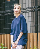 【SAVIER/サビアー】×【ZERO STAIN/ゼロステイン】コラボ 袖リブ クルーネック Tシャツzo