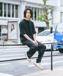 【SAVIER/サビアー】×【ZERO STAIN/ゼロステイン】コラボ 袖リブ クルーネック Tシャツzo