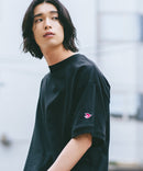 【SAVIER/サビアー】×【ZERO STAIN/ゼロステイン】コラボ 袖リブ クルーネック Tシャツzo
