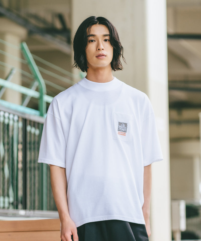 【OUTDOOR EXCHANGE/アウトドアエクスチェンジ】×【ZERO STAIN/ゼロステイン】コラボ モックネック ポケット付 Tシャツzo