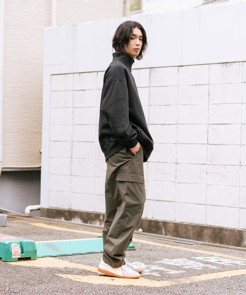 【BEN DAVIS/ベンデイビス】ワンポイントキモウハーフジップ ヘビーウェイトスウェット ワンポイント刺繍 裏起毛