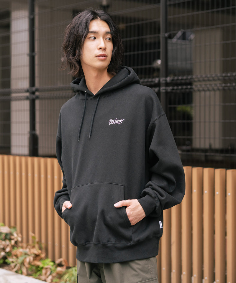 【BEN DAVIS/ベンデイビス】ワンポイントキモウフーディー ヘビーウェイトスウェット ワンポイント刺繍 裏起毛 プルオーバーパーカー