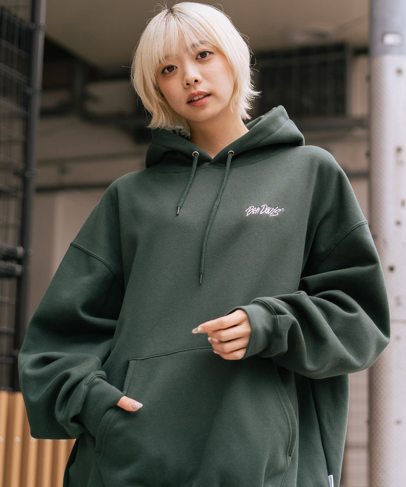 【BEN DAVIS/ベンデイビス】ワンポイントキモウフーディー ヘビーウェイトスウェット ワンポイント刺繍 裏起毛 プルオーバーパーカー