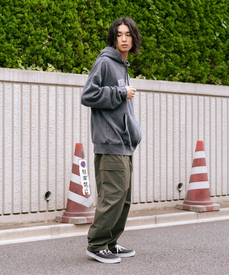 【BEN DAVIS/ベンデイビス】アーチロゴキモウフーディー ヴィンテージ加工 カレッジロゴ 裏起毛 プルオーバーパーカー