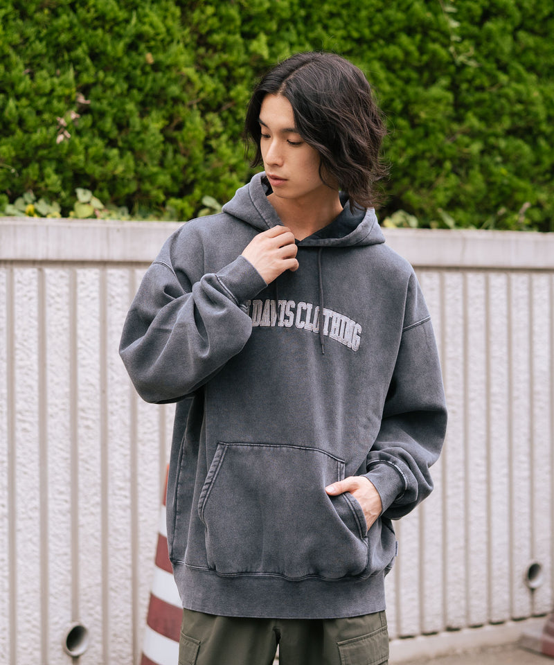 【BEN DAVIS/ベンデイビス】アーチロゴキモウフーディー ヴィンテージ加工 カレッジロゴ 裏起毛 プルオーバーパーカー