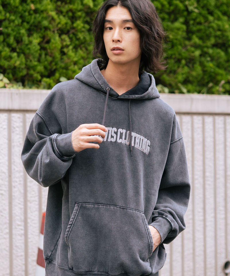 【BEN DAVIS/ベンデイビス】アーチロゴキモウフーディー ヴィンテージ加工 カレッジロゴ 裏起毛 プルオーバーパーカー