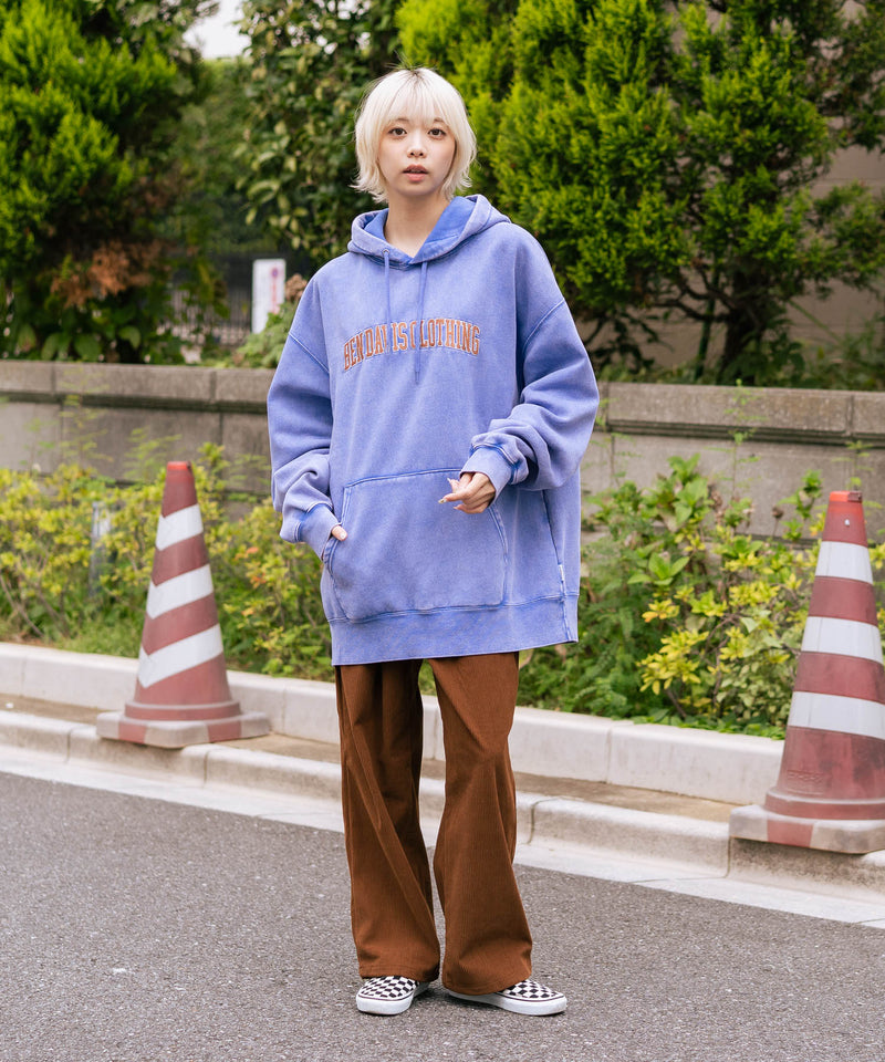 【BEN DAVIS/ベンデイビス】アーチロゴキモウフーディー ヴィンテージ加工 カレッジロゴ 裏起毛 プルオーバーパーカー