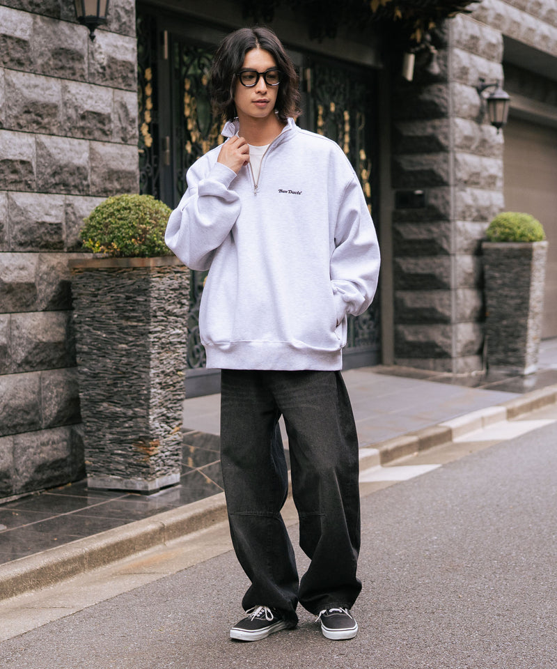 【BEN DAVIS/ベンデイビス】ワンポイントキモウハーフジップ ヘビーウェイトスウェット ワンポイント刺繍 裏起毛