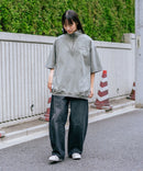 【BEN DAVIS/ベンデイビス】 パウダーブリーチ加工 ハーフジップポロシャツ