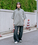【BEN DAVIS/ベンデイビス】 パウダーブリーチ加工 ハーフジップポロシャツ