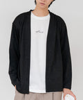 【TIMBRE POSTE】【コーデに迷わないお得なセットアイテム】ニットソーカーディガン Tシャツ 2点セット ボタンレスカーディガン 伸縮性 保温性 杢調 羽織り ユニセックス ブラック ❘ジーンズメイト公式オンラインショップ