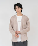 【TIMBRE POSTE】【コーデに迷わないお得なセットアイテム】ニットソーカーディガン Tシャツ 2点セット ボタンレスカーディガン 伸縮性 保温性 杢調 羽織り ユニセックス ❘ジーンズメイト公式オンラインショップ