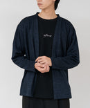【TIMBRE POSTE】【コーデに迷わないお得なセットアイテム】ニットソーカーディガン Tシャツ 2点セット ボタンレスカーディガン 伸縮性 保温性 杢調 羽織り ユニセックス ネイビー ❘ジーンズメイト公式オンラインショップ