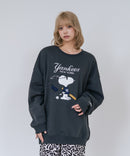 【PEANUTS/ピーナッツ】【ユニセックスデザインでリンクコーデにも◎】MLB×PEANUTS 裏起毛トレーナー 保温 キャラクター ドジャース ヤンキース パイレーツ