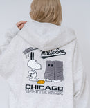 【PEANUTS/ピーナッツ】【ユニセックスデザインでリンクコーデにも◎】MLB×PEANUTS 裏起毛ジップパーカー 保温 キャラクター ドジャース ヤンキース ホワイトソックス