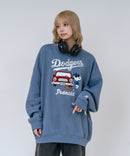 【PEANUTS/ピーナッツ】【ユニセックスデザインでリンクコーデにも◎】MLB×PEANUTS 裏起毛トレーナー 保温 キャラクター ドジャース ヤンキース パイレーツ