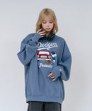 【PEANUTS/ピーナッツ】【ユニセックスデザインでリンクコーデにも◎】MLB×PEANUTS 裏起毛トレーナー 保温 キャラクター ドジャース ヤンキース パイレーツ