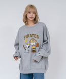 【PEANUTS/ピーナッツ】【ユニセックスデザインでリンクコーデにも◎】MLB×PEANUTS 裏起毛トレーナー 保温 キャラクター ドジャース ヤンキース パイレーツ