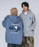 【PEANUTS/ピーナッツ】【ユニセックスデザインでリンクコーデにも◎】MLB×PEANUTS 裏起毛ジップパーカー 保温 キャラクター ドジャース ヤンキース ホワイトソックス