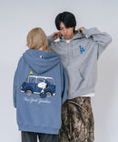 【PEANUTS/ピーナッツ】【ユニセックスデザインでリンクコーデにも◎】MLB×PEANUTS 裏起毛ジップパーカー 保温 キャラクター ドジャース ヤンキース ホワイトソックス