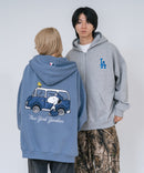 【PEANUTS/ピーナッツ】【ユニセックスデザインでリンクコーデにも◎】MLB×PEANUTS 裏起毛ジップパーカー 保温 キャラクター ドジャース ヤンキース ホワイトソックス
