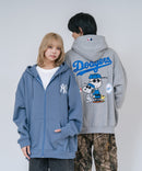 【PEANUTS/ピーナッツ】【ユニセックスデザインでリンクコーデにも◎】MLB×PEANUTS 裏起毛ジップパーカー 保温 キャラクター ドジャース ヤンキース ホワイトソックス