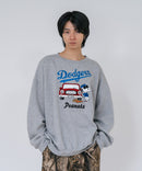 【PEANUTS/ピーナッツ】【ユニセックスデザインでリンクコーデにも◎】MLB×PEANUTS 裏起毛トレーナー 保温 キャラクター ドジャース ヤンキース パイレーツ
