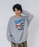 【PEANUTS/ピーナッツ】【ユニセックスデザインでリンクコーデにも◎】MLB×PEANUTS 裏起毛トレーナー 保温 キャラクター ドジャース ヤンキース パイレーツ