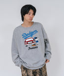 【PEANUTS/ピーナッツ】【ユニセックスデザインでリンクコーデにも◎】MLB×PEANUTS 裏起毛トレーナー 保温 キャラクター ドジャース ヤンキース パイレーツ