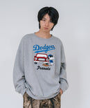 【PEANUTS/ピーナッツ】【ユニセックスデザインでリンクコーデにも◎】MLB×PEANUTS 裏起毛トレーナー 保温 キャラクター ドジャース ヤンキース パイレーツ
