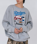 【PEANUTS/ピーナッツ】【ユニセックスデザインでリンクコーデにも◎】MLB×PEANUTS 裏起毛トレーナー 保温 キャラクター ドジャース ヤンキース パイレーツ