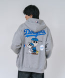 【PEANUTS/ピーナッツ】【ユニセックスデザインでリンクコーデにも◎】MLB×PEANUTS 裏起毛ジップパーカー 保温 キャラクター ドジャース ヤンキース ホワイトソックス